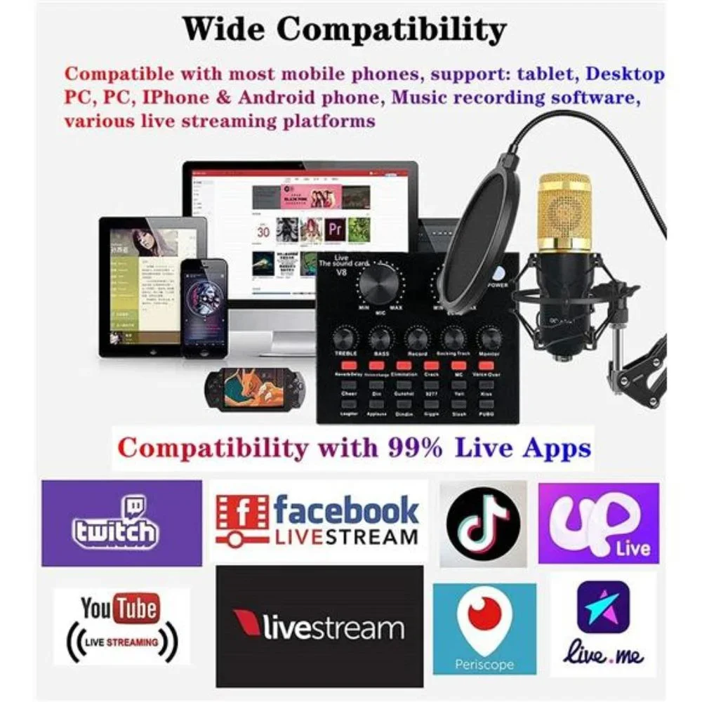 Podcast Equipment Bundle, BM-800 Recording Studio Package with Voice Changer